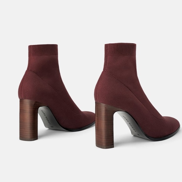 LAST ONE • NWT • Zara • Heeled Sock-Style Ankle Boots - Picture 3 of 5